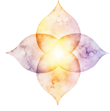 Geometrisk blomlik symbol i pastellfärger - Inre Ledarskap-logotyp